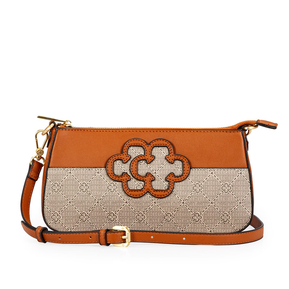 Bolsa Tiracolo Monograma Shoulder Caramelo