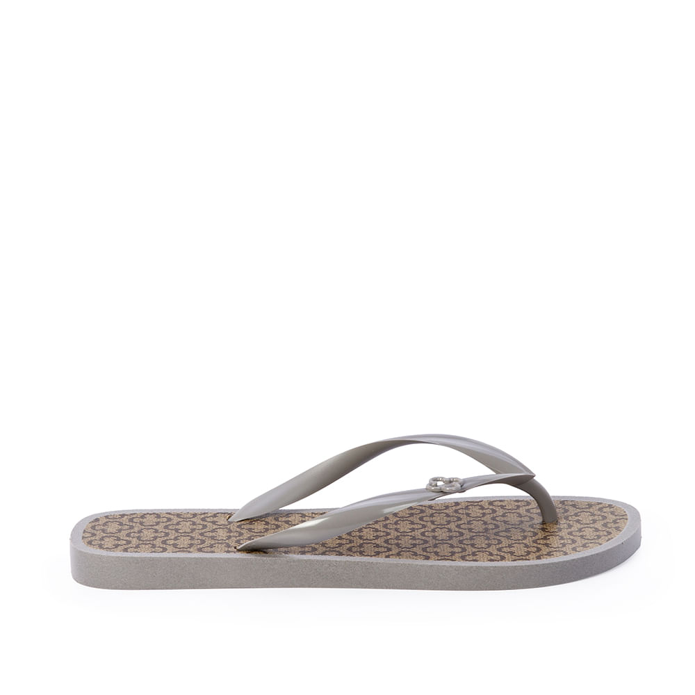 Chinelo de Dedo Carbono Monograma Bege