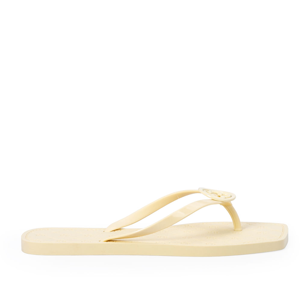 Chinelo de Dedo Bico Quadrado Creme Brulle