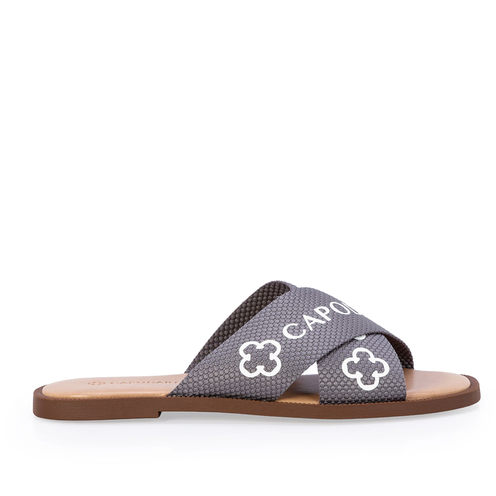 Chinelo Tira Cruzada Gorgurão Cinza