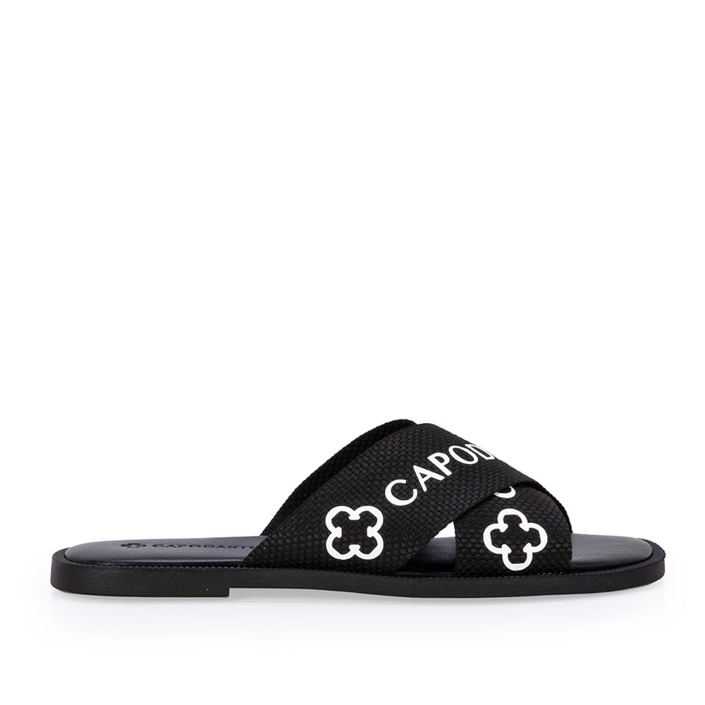 Chinelo Tira Cruzada Gorgurão Preto