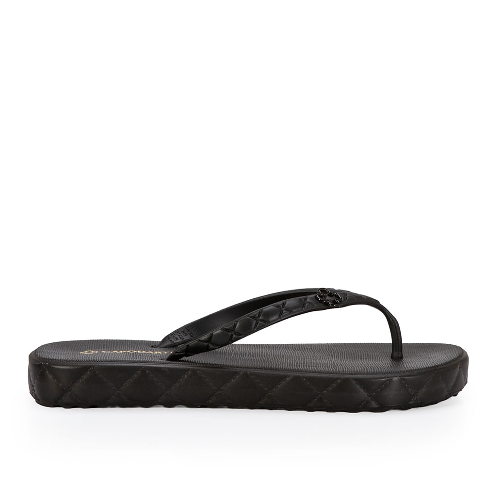 Chinelo De Dedo Sola Alta Preto