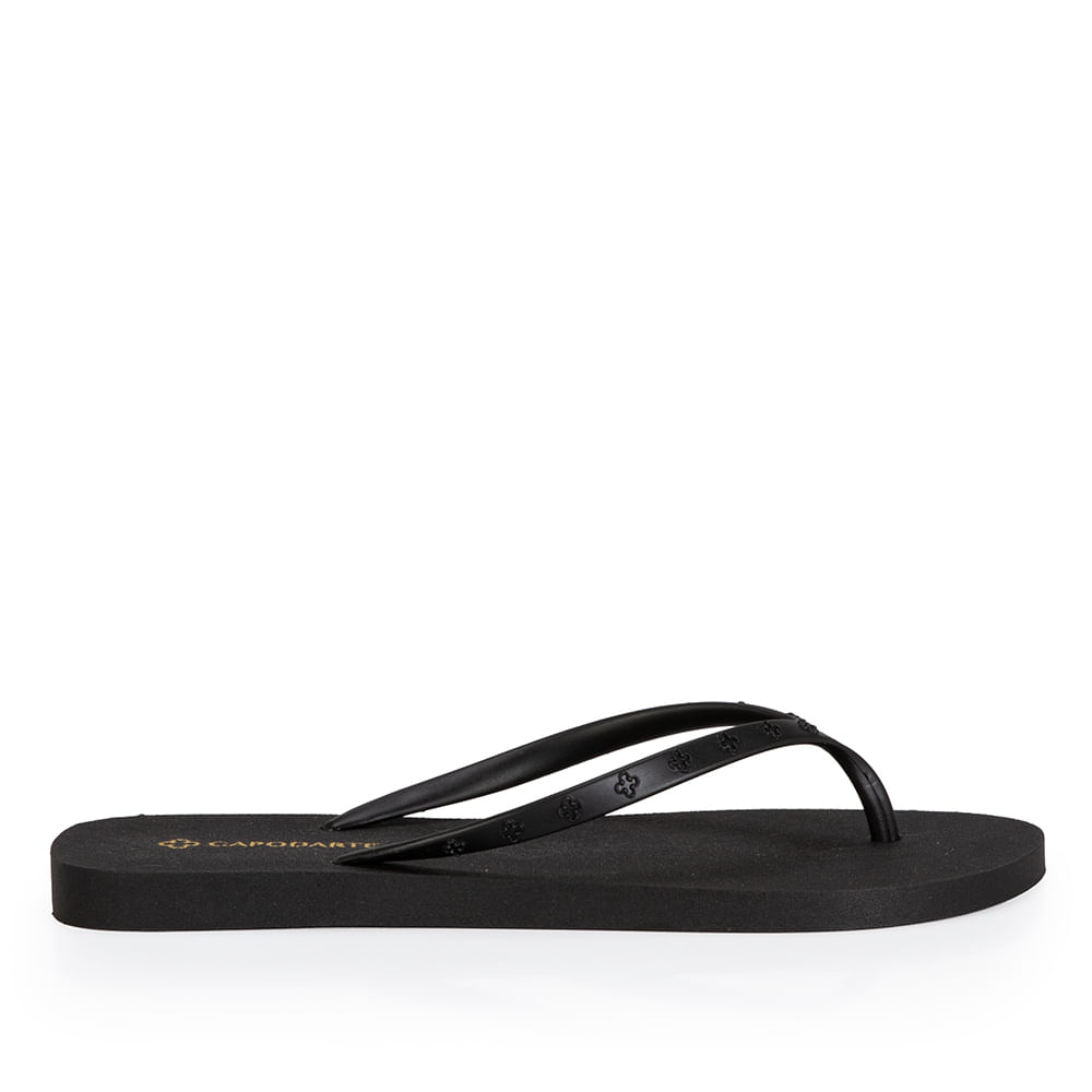 Chinelo De Dedo Tira Trevos Preto