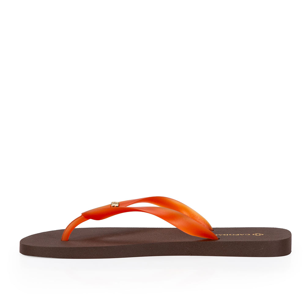 Chinelo De Dedo Com Tira Translúcida Ambar E Cacau