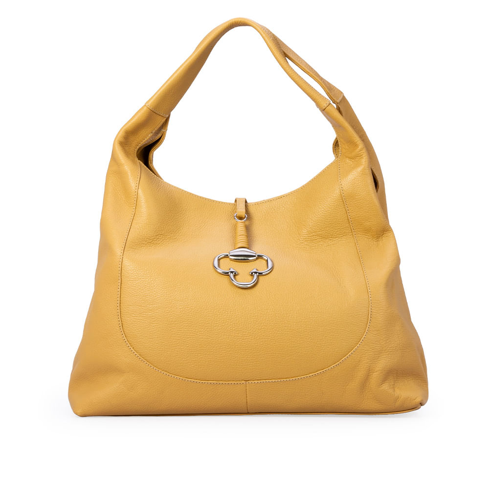 Bolsa Média Couro Hobo Bege Savana