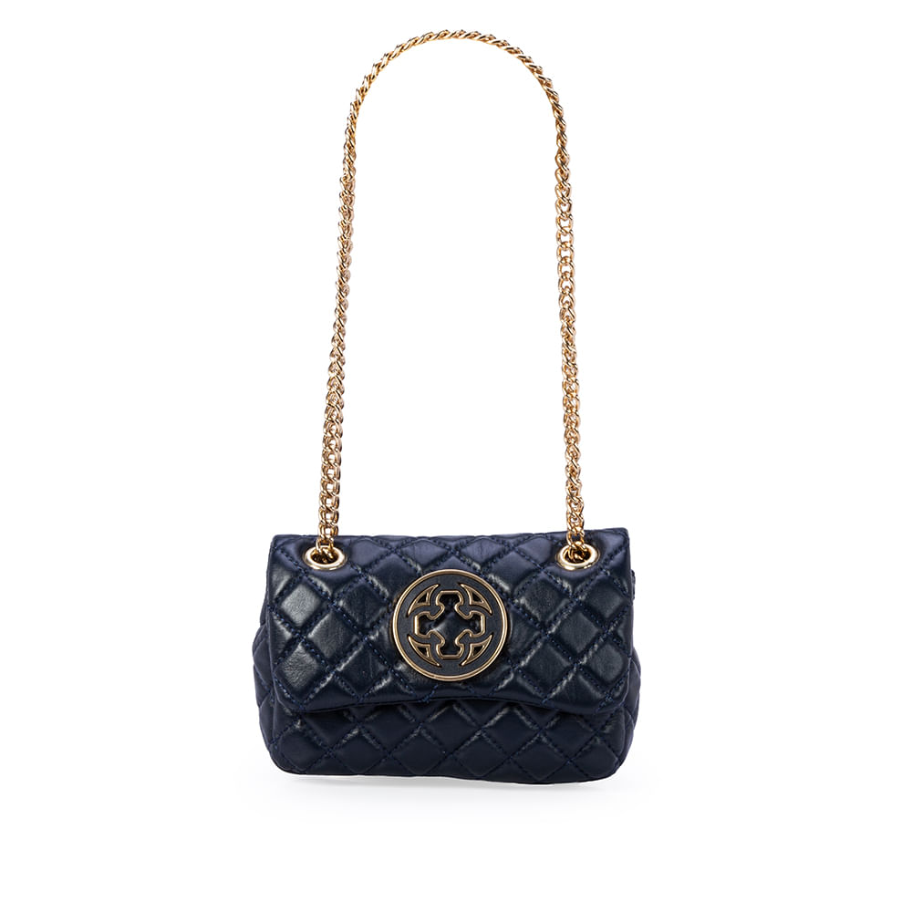 Bolsa Mini Olívia Matelassê Couro Marinho Azzurro