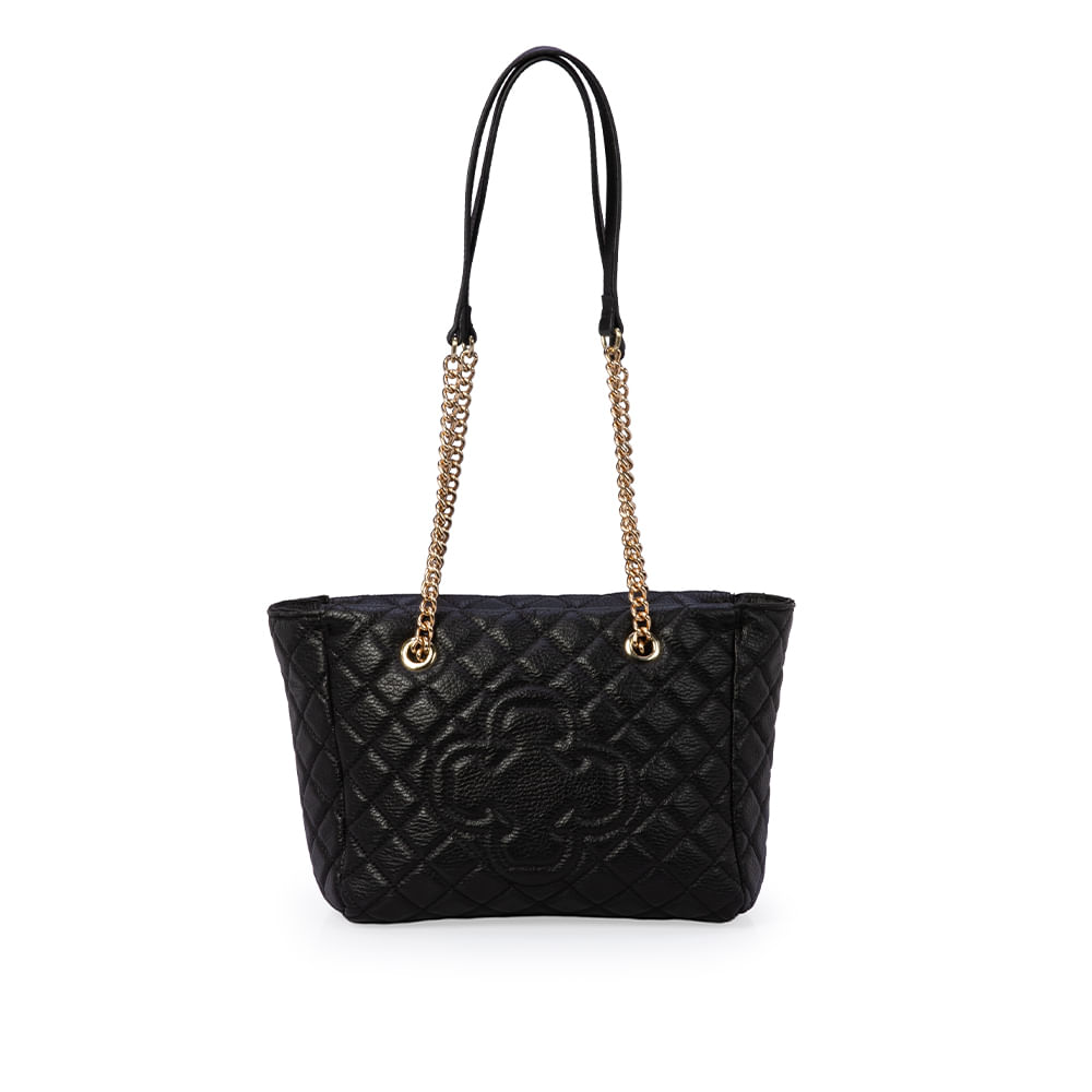 Bolsa Carina Hobo Couro Matelassê Preta