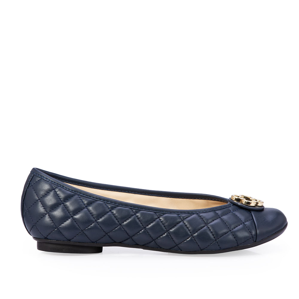 Sapatilha Catherine Vintage Couro Marinho Azzurro