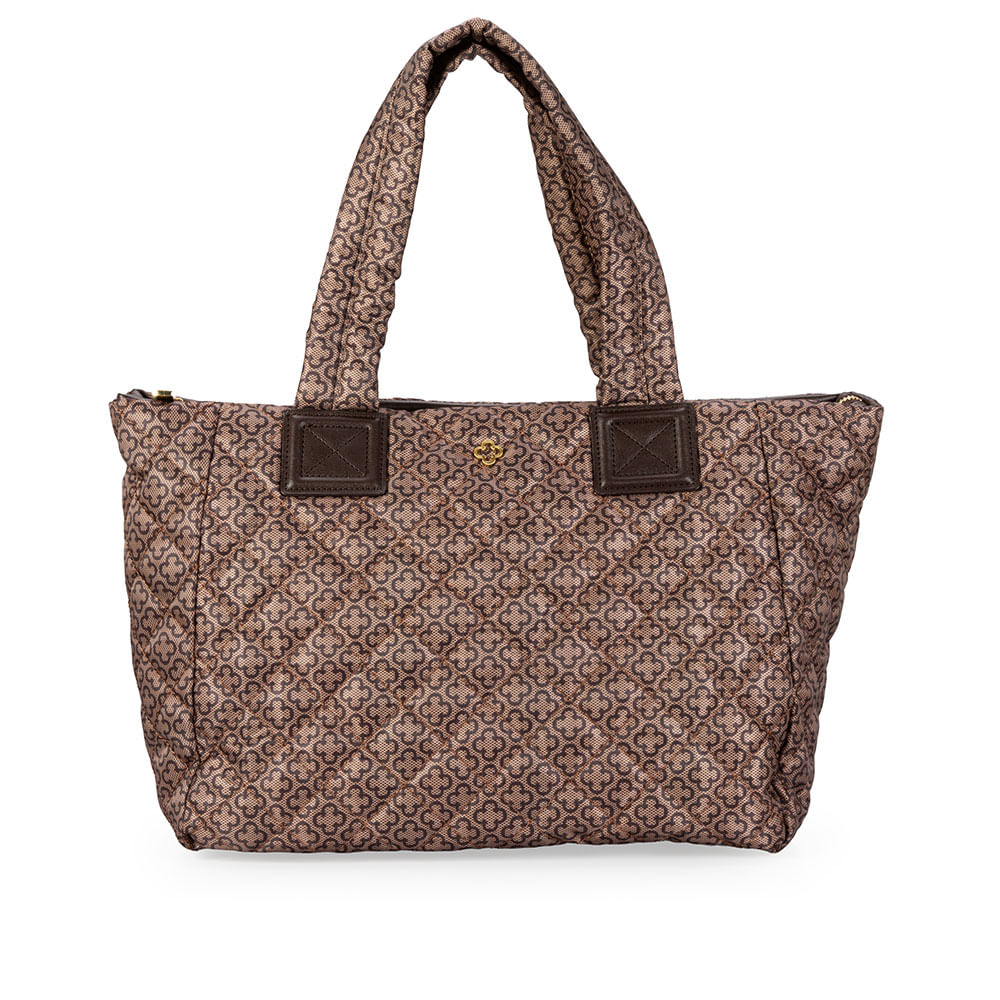 Bolsa Matelassê Nylon Shopper Café