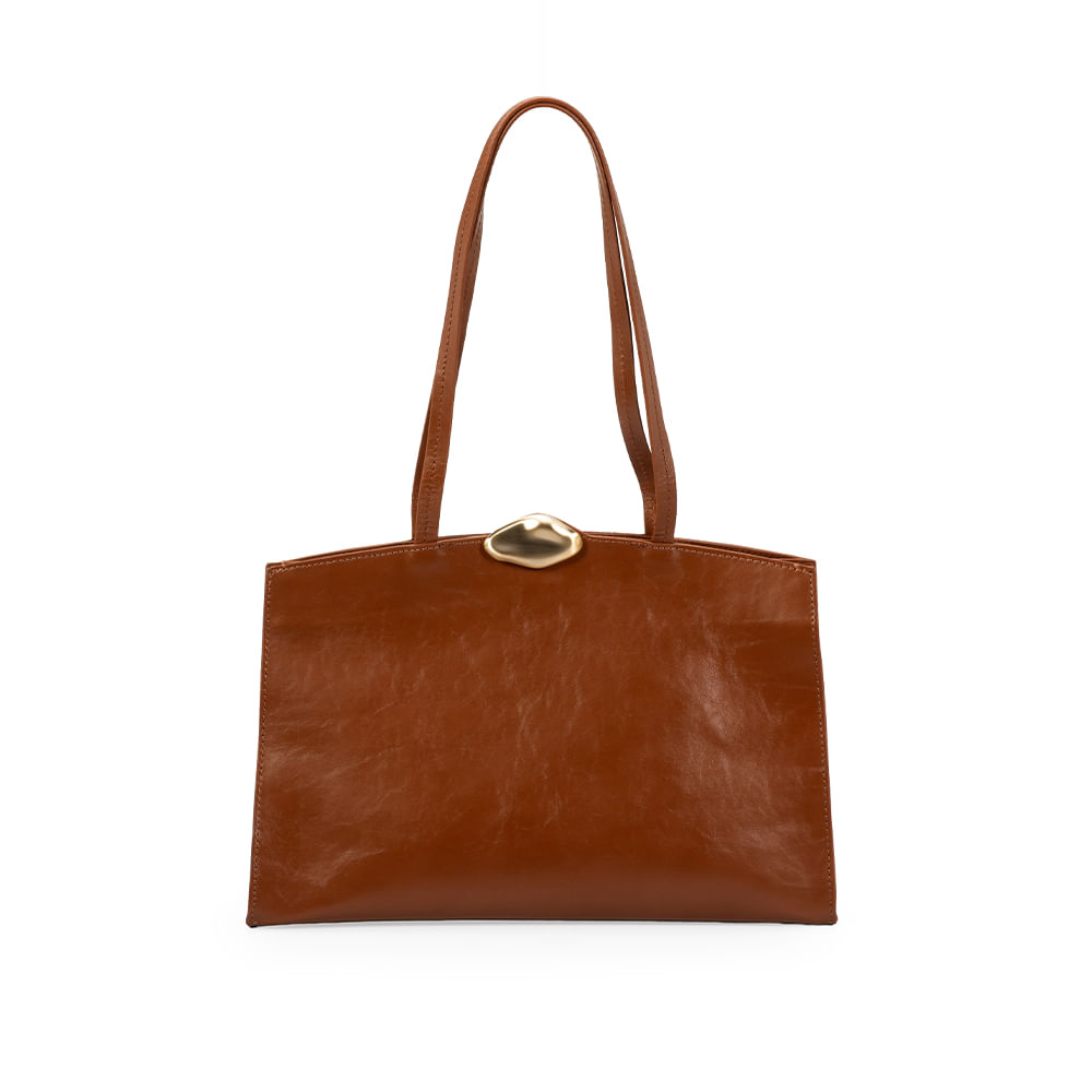 Bolsa Couro Marrom Mogno Shopper