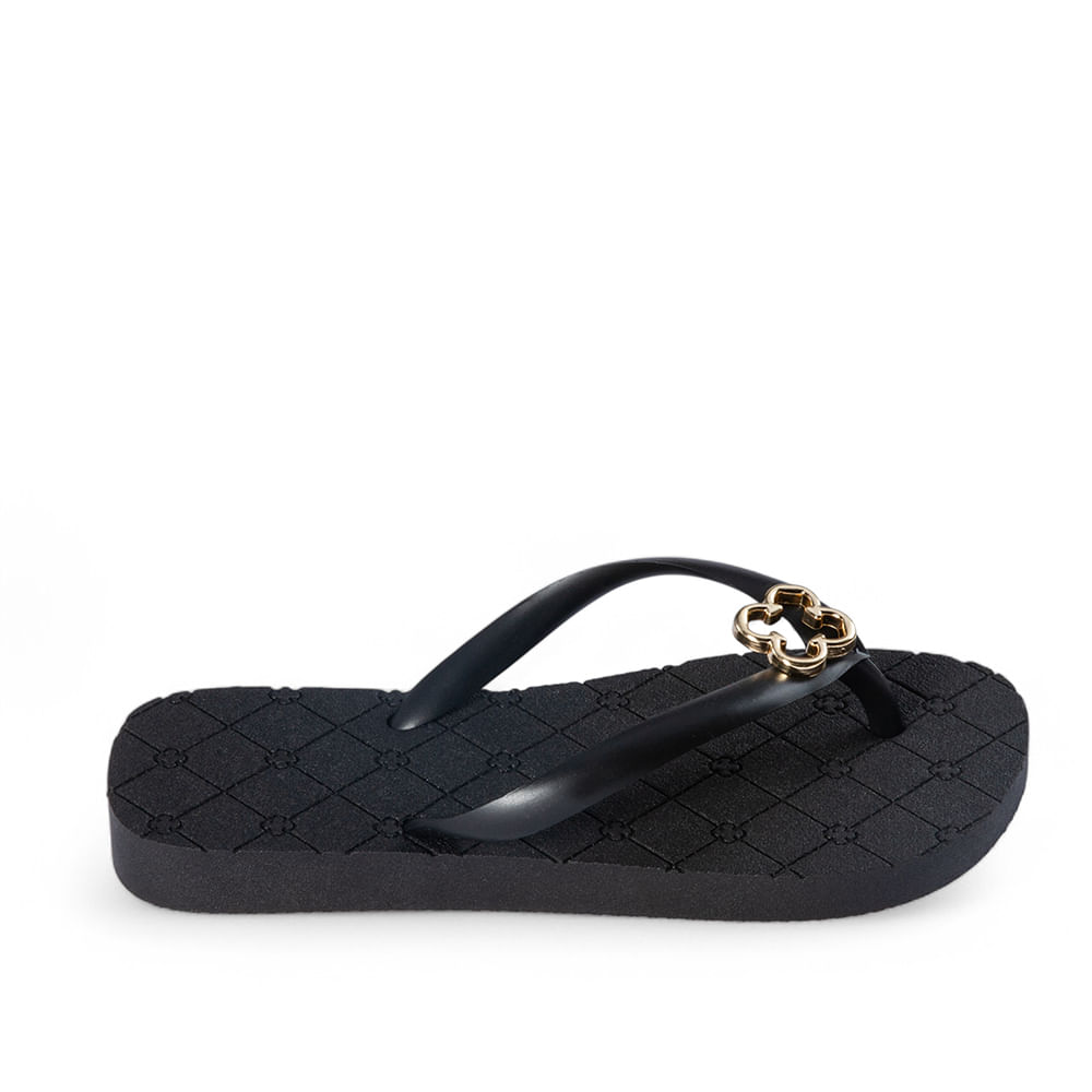Chinelo Infantil Injetado Preto Monograma