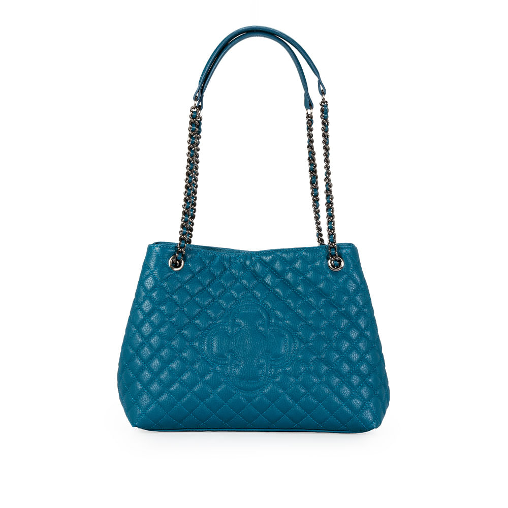 Bolsa Hobo Couro Azul Cobalto Carina