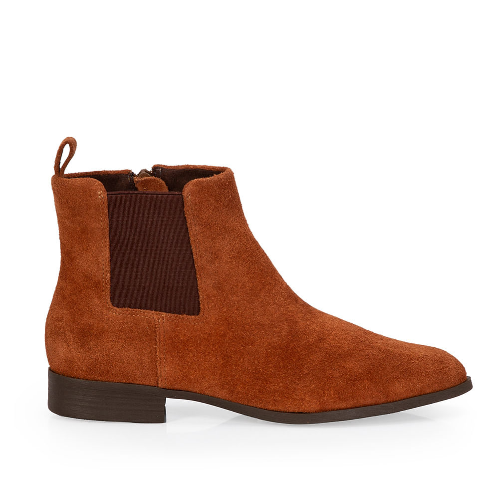 Bota Couro Camurça Marrom Mogno