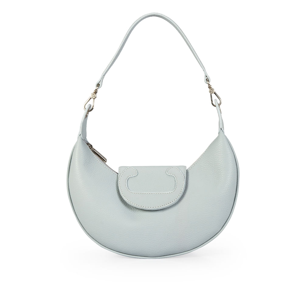 Bolsa Baguete Couro Azul Turmalina